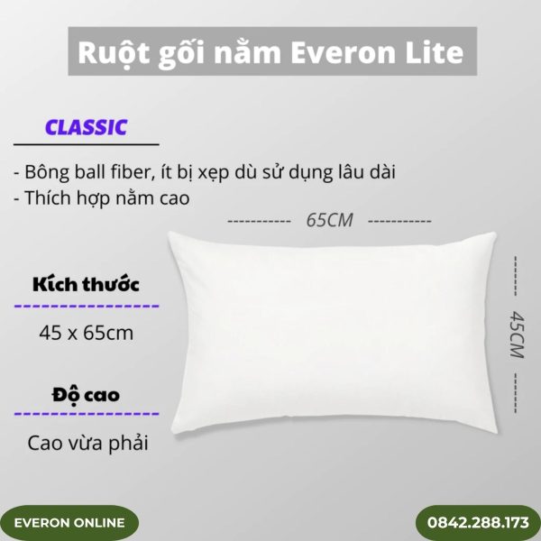 ruột gối nằm kbedding microfiber chống xẹp lún