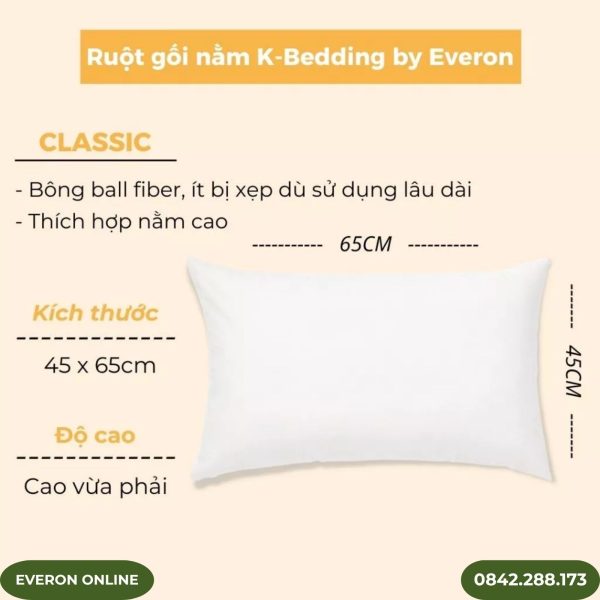 ruột gối sợi microfiber kbedding by everon