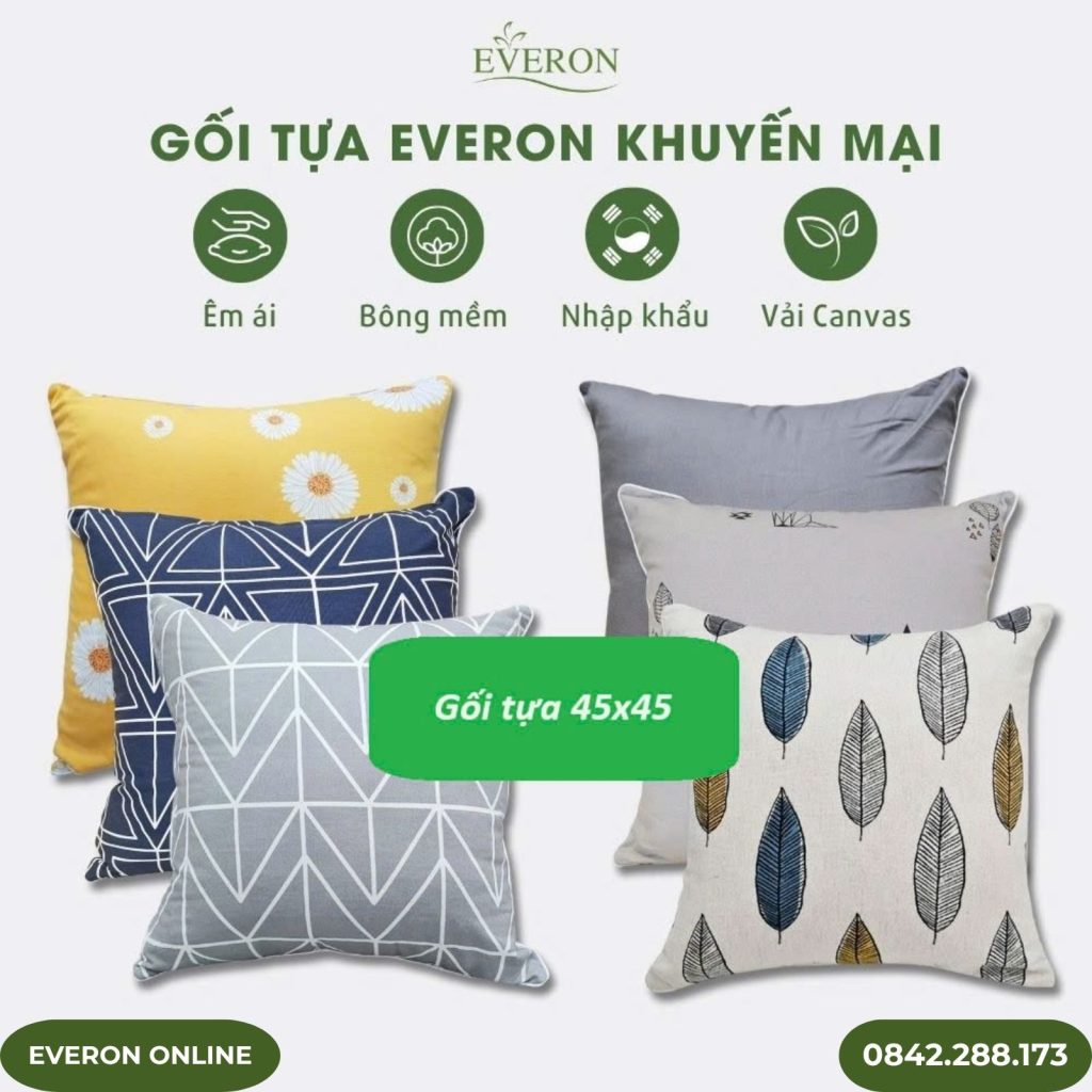 Gối tựa cả vỏ cả ruột