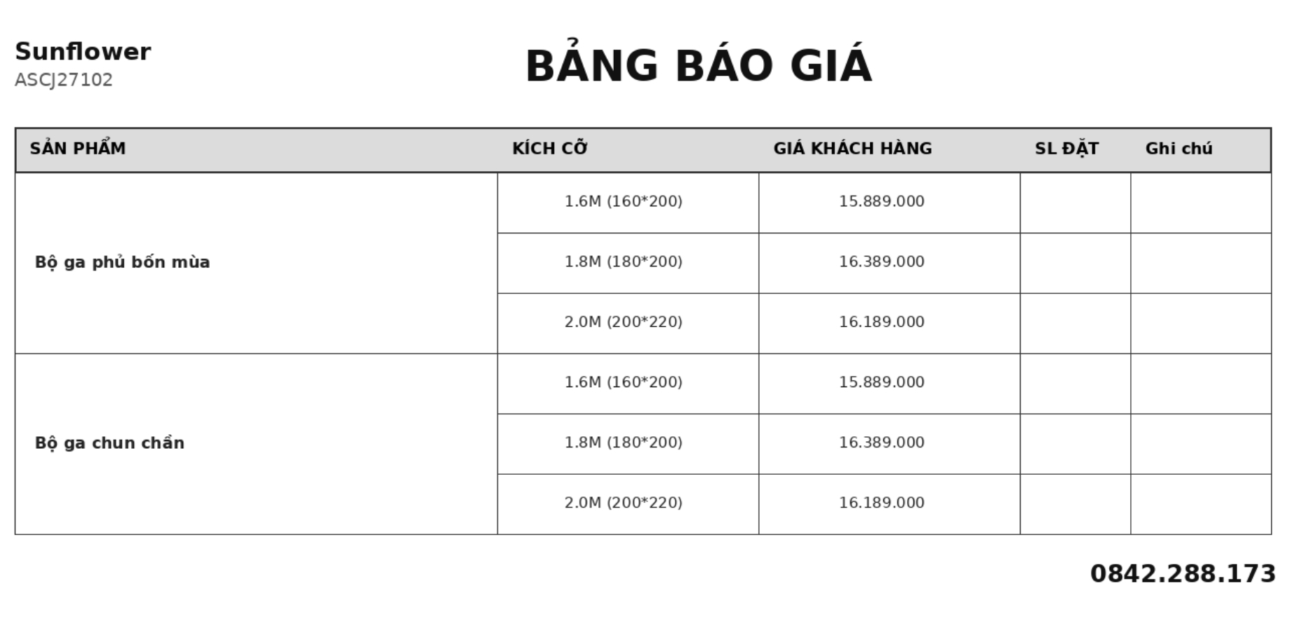 BẢNG BÁO GIÁ BỘ CHĂN GA EVERON CAO CẤP SUNFLOWER ASCJ27102