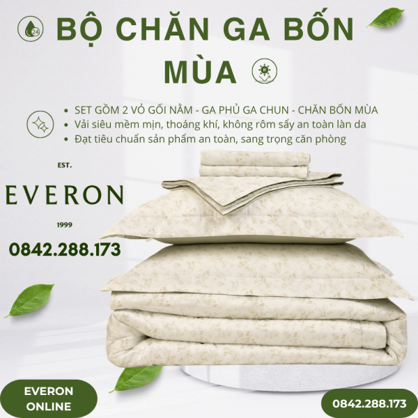 Everononline.com Sản phẩm chăn ga gối đệm, Bộ chăn ga gối đệm cao cấp vải tencel