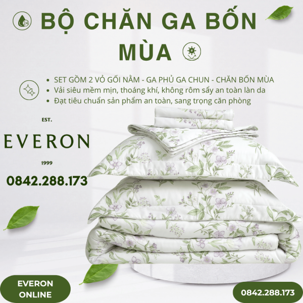 EVERON EPTMC27028 mã hàng mới của năm 2027 bộ sưu tập mới everon 2027 Bộ chăn bốn mùa ga chun chần