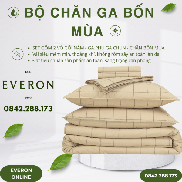 Saville - EPC27032,bộ chăn ga everon online mới. Thương hiệu chăn ga gối đệm top 1