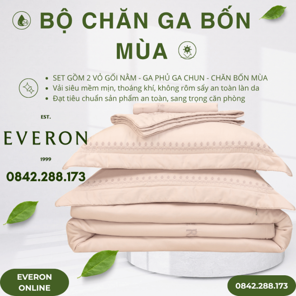 Bộ chăn ga EVERON Broderie - ESTMC27003 Modal Cotton (MOC) BST 2027