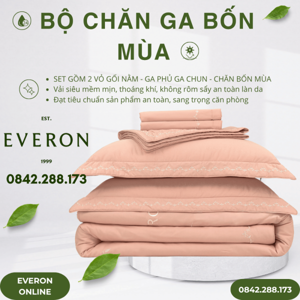 Bộ chăn ga EVERON Blush - ESMOC27008 Modal Cotton (MOC) BST 2027