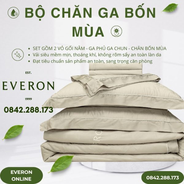 Bộ chăn ga Everon Lilac ESTJ27020 chính hãng