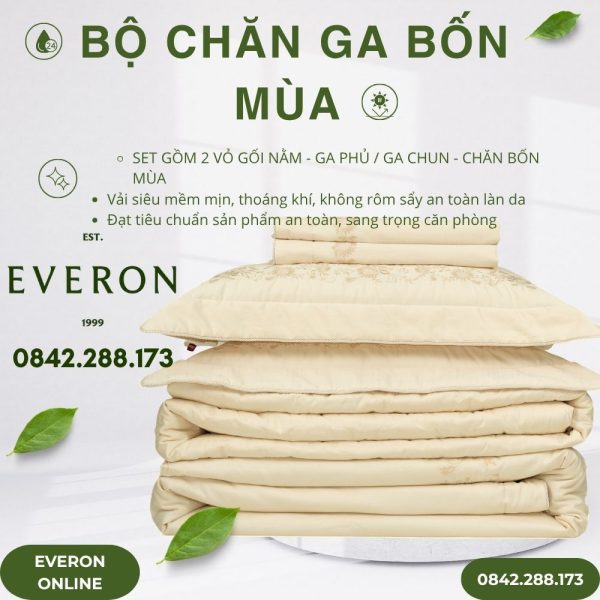Bộ chăn ga EVERON Sunflower - ASCJ27102 Cotton Jacquard BST Artemis 2027