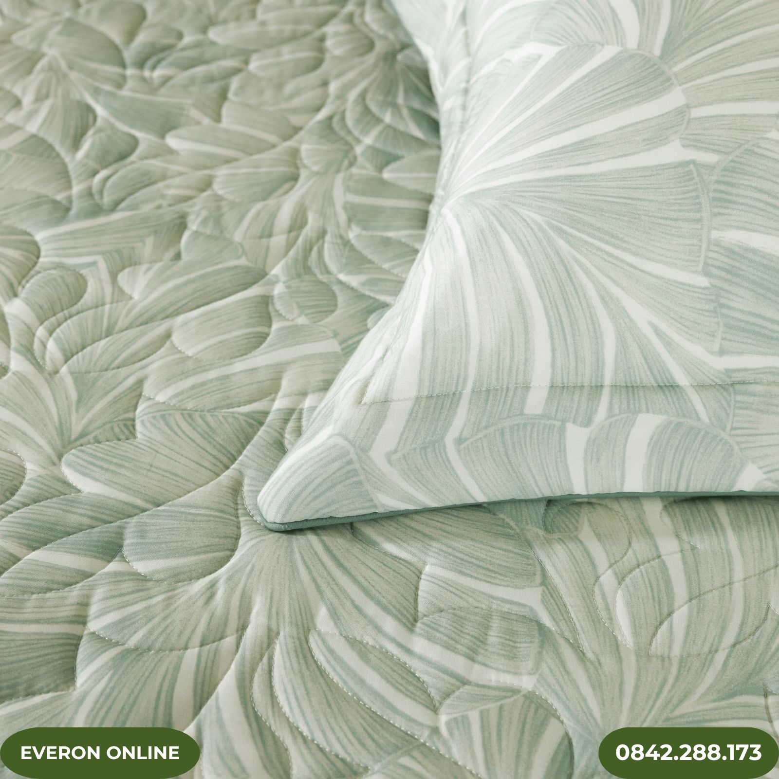 Bộ ga phủ Everon EPT26015 Monstera Tencel Bộ ga phủ Everon EPT26015 Monstera Tencel