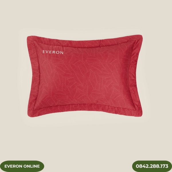 Đỏ Mùa Thu Ấm Cúng Bộ Chăn Ga Gối Cotton Sateen Everon EPC26016 Lá Thu Đỏ Mềm Mịn