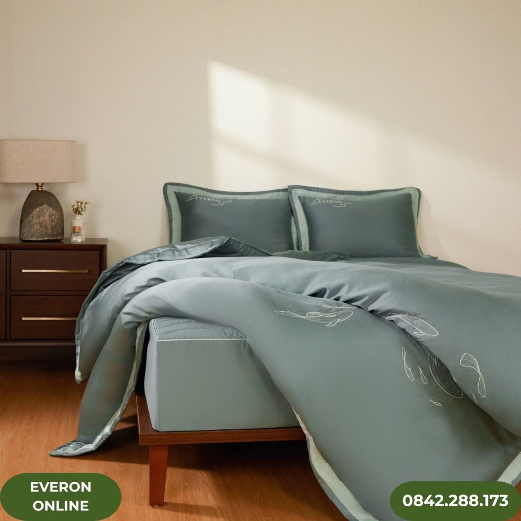 Chăn ga gối đệm Everon ESB26005 Mặt hồ xanh 2026