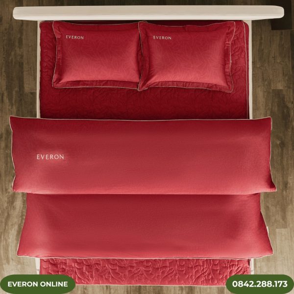 Everon EPC26016 Lá Thu Đỏ – Bộ Chăn Ga Gối Đêm Tân Hôn Tình Yêu
