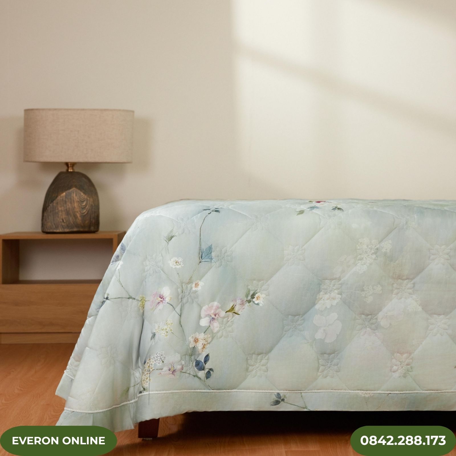 Bộ chăn ga phủ Tencel Everon Thu Thiên Thanh Bộ chăn ga phủ Tencel Everon Thu Thiên Thanh
