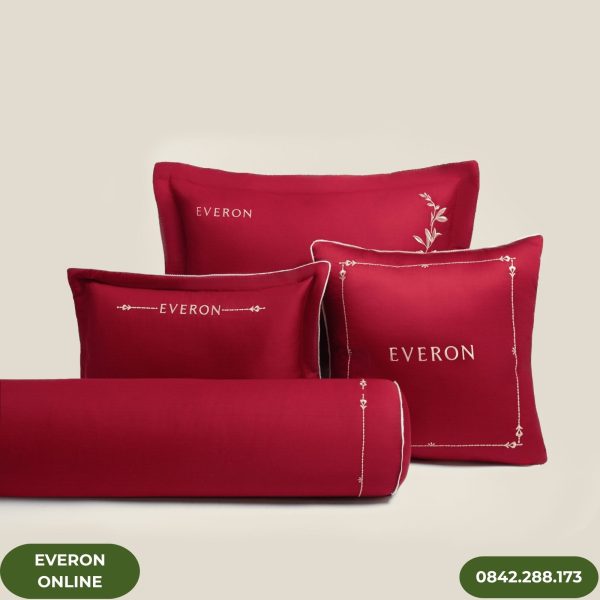 Bộ chăn ga gối Everon Đơm Hoa Cẩm Chướng Đỏ