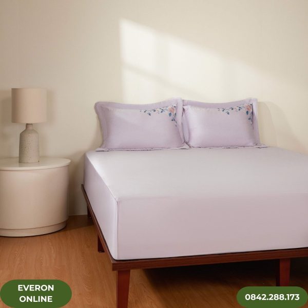 Bộ chăn ga gối Everon Mẫu Đơn Tím ESTC26003 cao cấp