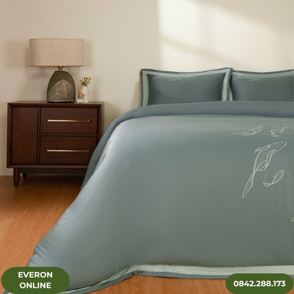 Mẫu chăn ga gối Everon ESB26005 màu xanh dương