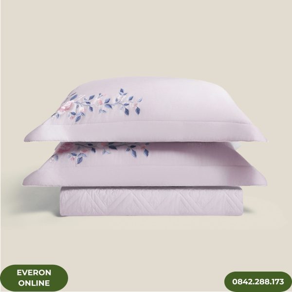 Bộ ga phủ Everon ESTC 26003 Mẫu Đơn Tím cao cấp