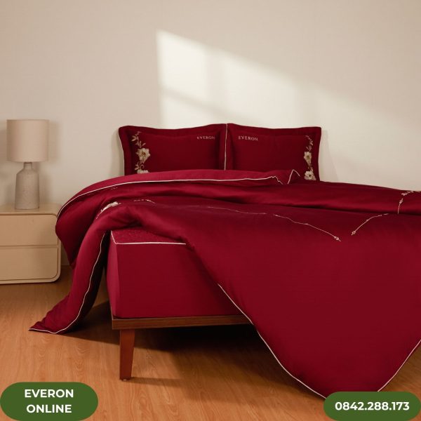 Bộ ga chun Everon ESTC26007 Cẩm Chướng Đỏ