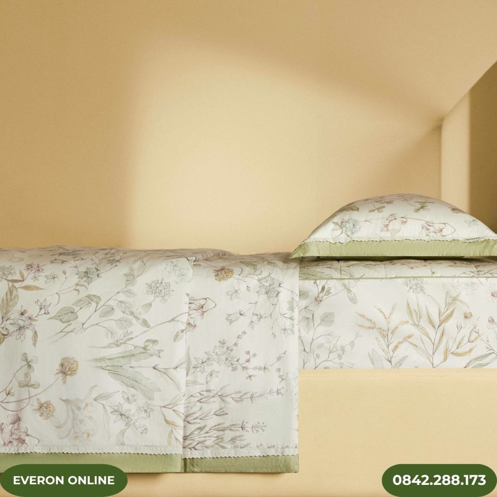 Bộ chăn ga gối Everon EPC26014 Sách Hoa giá tốt