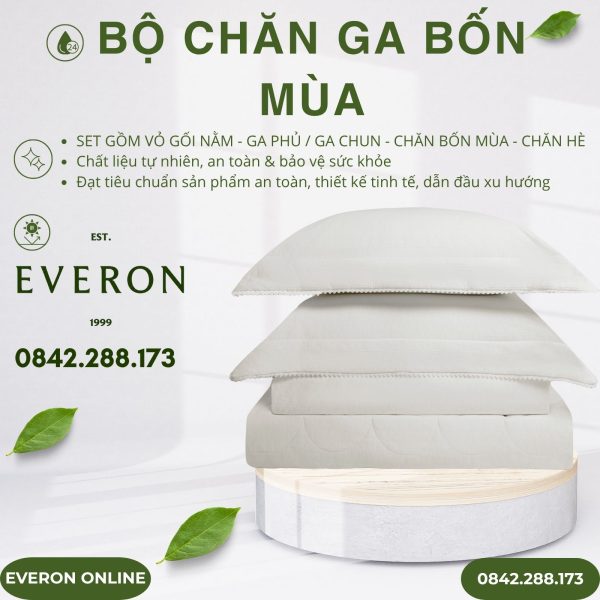 Bộ Chăn Ga Artemis Ngọc Trai ASCD26103 Everon