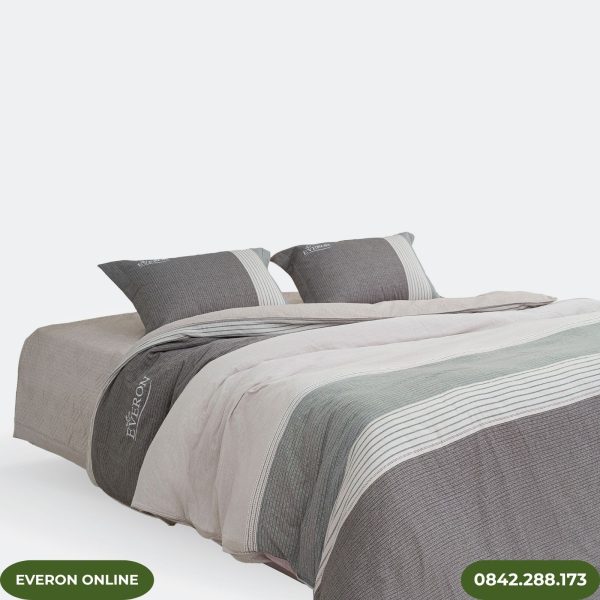 Bộ Chăn Ga Everon Dải Màu Mạnh Mẽ EPM25043 Hiện Đại