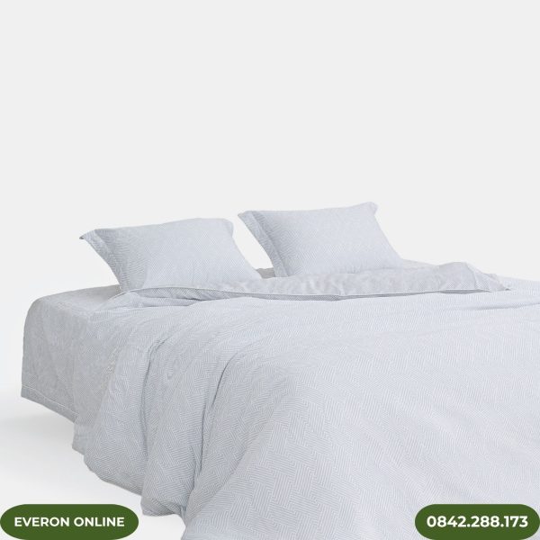 Bộ Chăn Ga Everon EPTC25037 Kỷ Hà Xám Ghi Tencel Blend