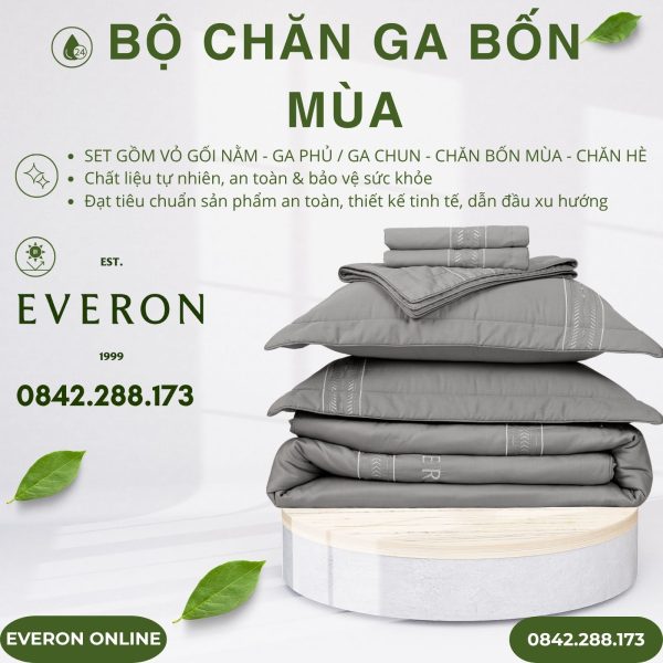 Bộ Chăn Ga Everon ESTMC27012 Pinnate Tencel Modal Cotton