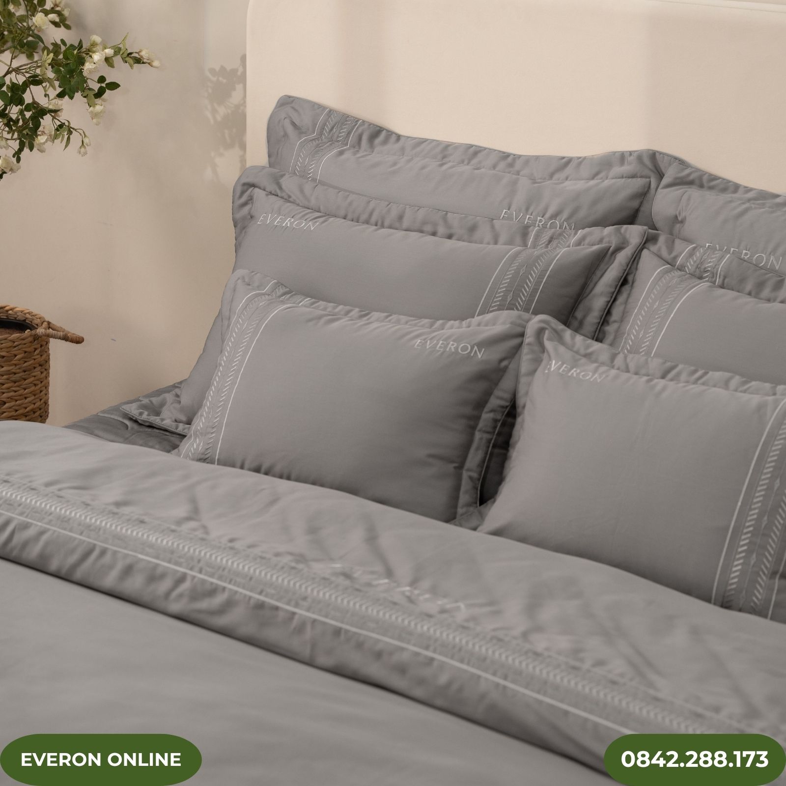 Bộ Chăn Ga Everon ESTMC27012 Pinnate Tencel Modal Cotton Gia Đình Bộ Chăn Ga Everon ESTMC27012 Pinnate Tencel Modal Cotton Gia Đình