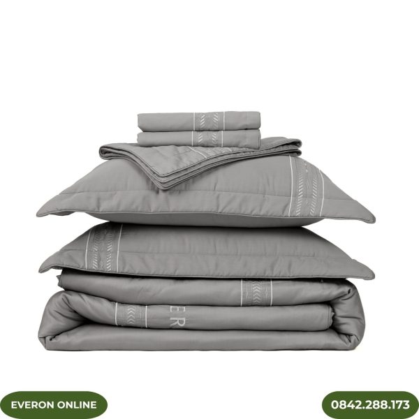 Bộ Chăn Ga Everon ESTMC27012 Pinnate Tencel Modal Cotton Thoáng Mát