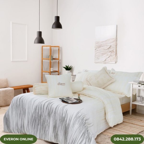 Bộ Chăn Ga Everon Hồ Sâu Sắc EPT25029 Chất Liệu Tencel (2)
