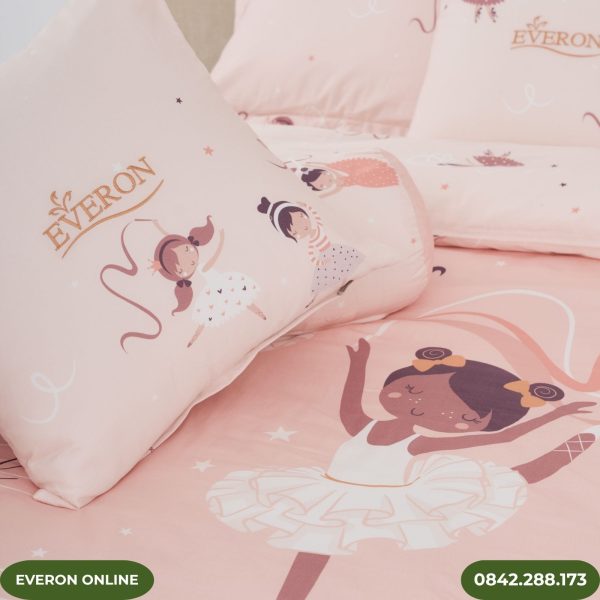 Bộ Chăn Ga Gối Bé Gái Everon CPM25203 Modal Cotton