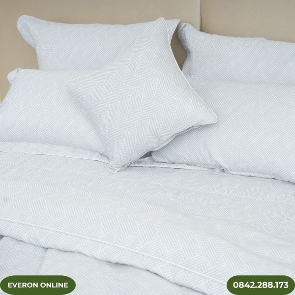 Bộ Chăn Ga Gối EPTC25037 Everon Kỷ Hà Xám Vải Tencel Blend