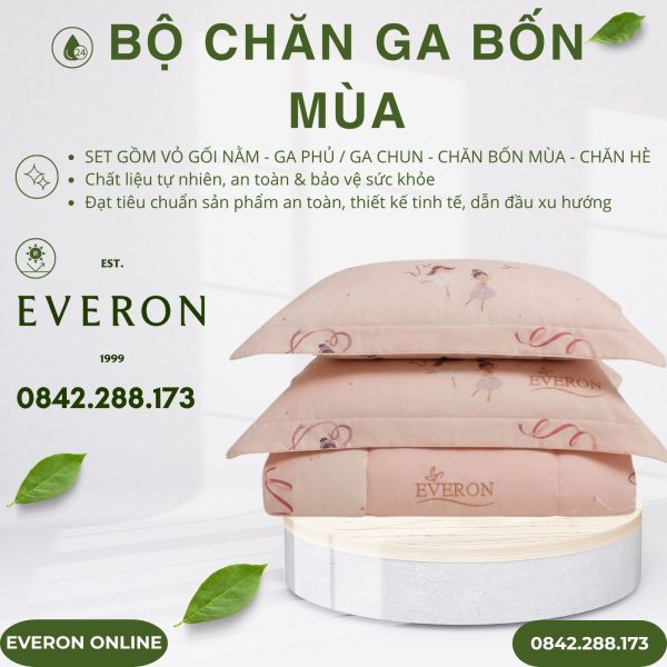 Bộ Chăn Ga Gối Everon CPM25203 Vũ Điệu Dịu Dàng Modal Cotton