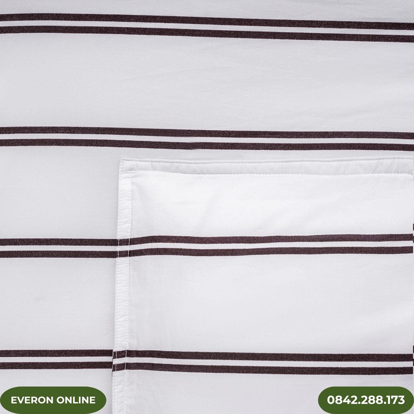Bộ Chăn Ga Gối Everon EPC25035 Kẻ Sọc Nâu Trắng Cotton Bộ Chăn Ga Gối Everon EPC25035 Kẻ Sọc Nâu Trắng Cotton