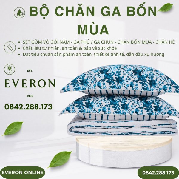 Bộ Chăn Ga Gối Everon EPM25021 Thung Lũng Thấu Hiểu Modal Cotton