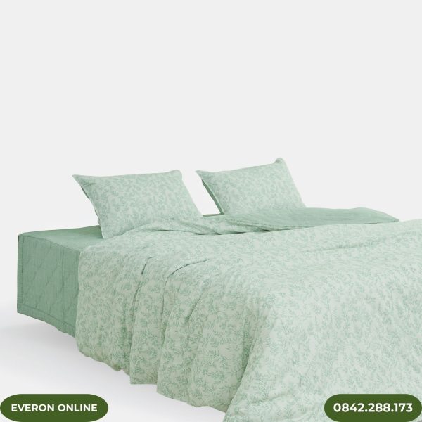 Bộ Chăn Ga Gối Everon EPM25031 Modal Cotton Lá Thạch Thảo