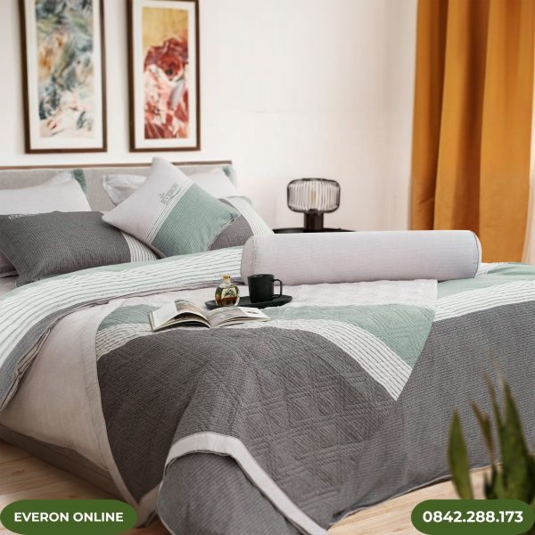 Bộ Chăn Ga Gối Everon EPM25043 Modal Cotton Dải Màu Mạnh Mẽ