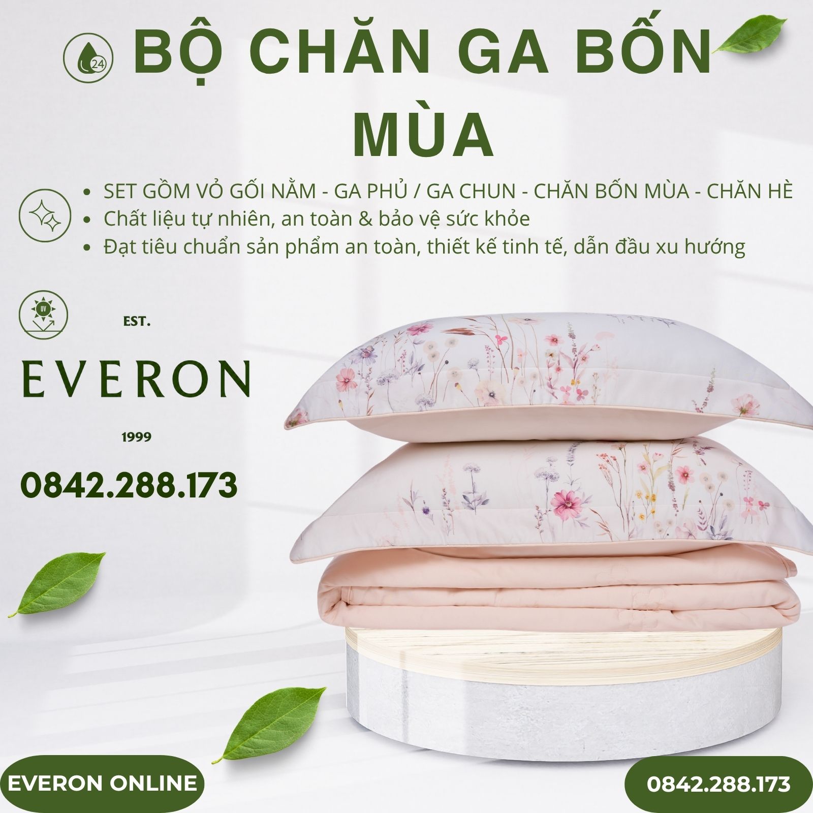 Bộ Chăn Ga Gối Everon EPT25017 Mơ Êm Tencel Bộ Chăn Ga Gối Everon EPT25017 Mơ Êm Tencel