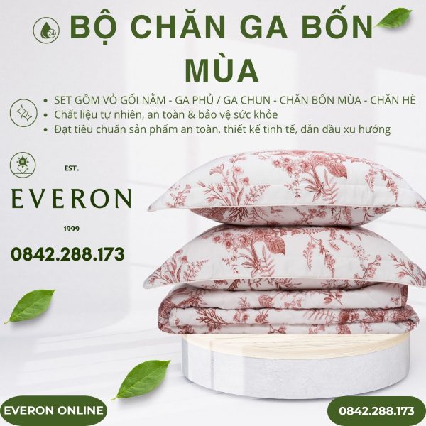Bộ Chăn Ga Gối Everon EPT25027 Khởi Đầu Lạc Quan Tencel