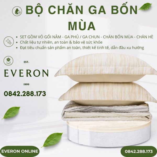 Bộ Chăn Ga Gối Everon EPT25029 Hồ Sâu Sắc Tencel