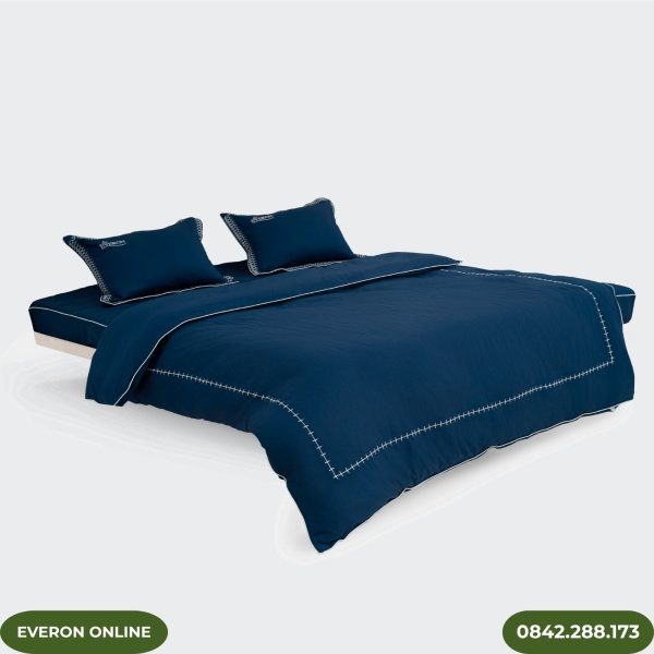 Bộ Chăn Ga Gối Everon ESM25023 Nét Khiêm Tốn Màu Xanh