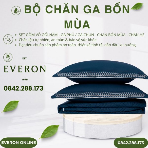 Bộ Chăn Ga Gối Everon ESM25023 Nét Khiêm Tốn Modal Cotton