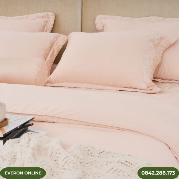 Bộ Chăn Ga Gối Everon EST25022 Tencel Họa Tiết Hoa Thêu