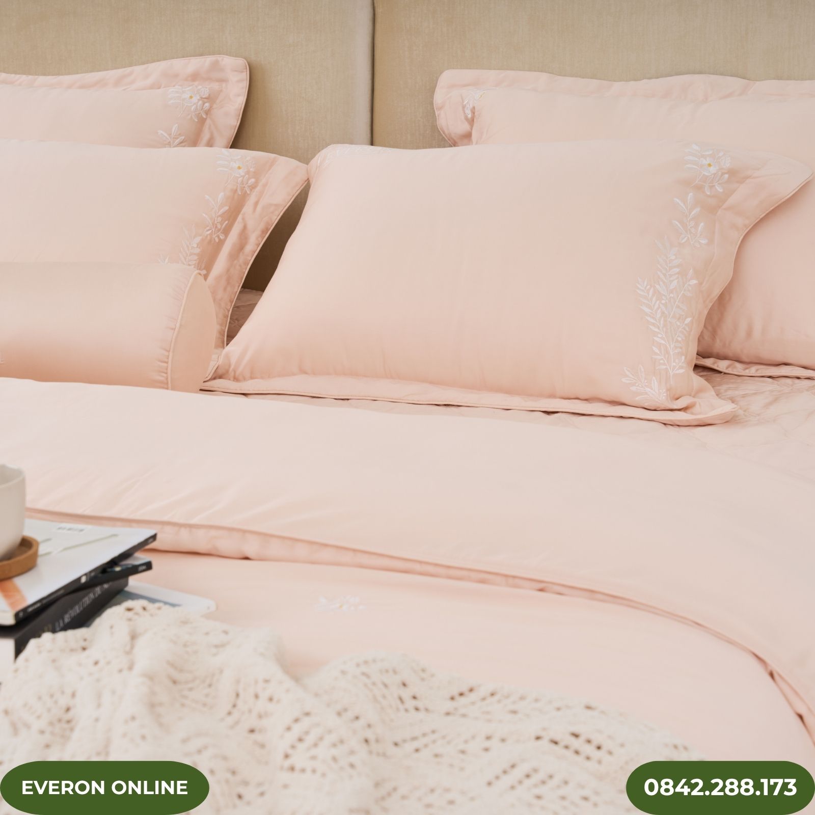 Bộ Chăn Ga Gối Everon EST25022 Tencel Họa Tiết Hoa Thêu Bộ Chăn Ga Gối Everon EST25022 Tencel Họa Tiết Hoa Thêu