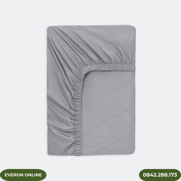 Bộ Chăn Ga Gối Everon EST25042 Hoa Thêu Xám