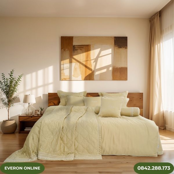 Bộ Chăn Ga Gối Everon Họa Tiết Hoa EST25040