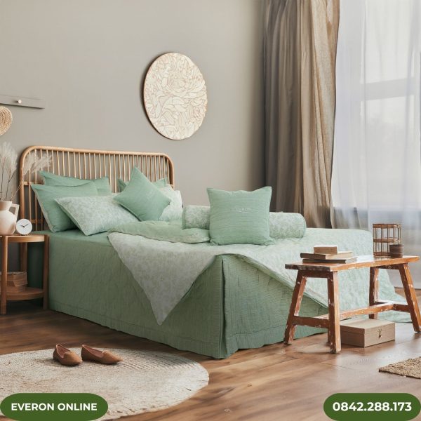 Bộ Chăn Ga Gối Everon Lá Thạch Thảo Modal Cotton EPM25031