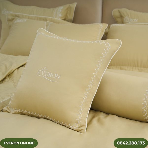 Bộ Chăn Ga Gối Everon Màu Vàng EST25040