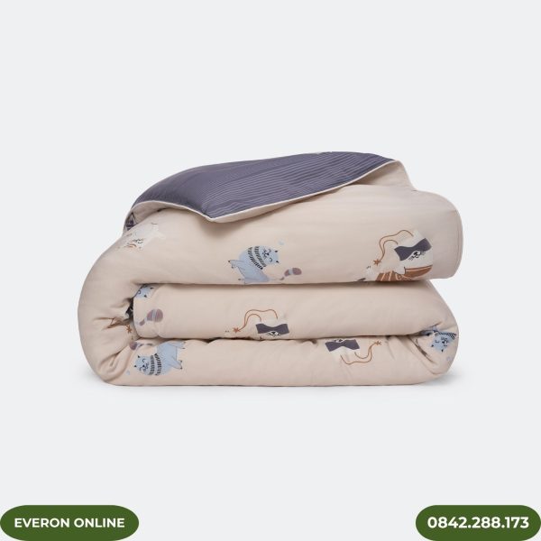 Bộ Chăn Ga Gối Everon Mèo Vui Vẻ CPM25202 Modal Cotton