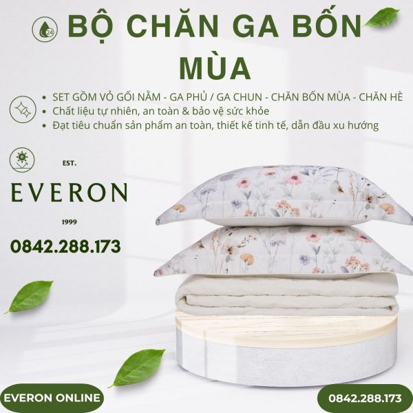 Bộ Chăn Ga Gối Everon Nét Chân Thành EPT25018 Tencel