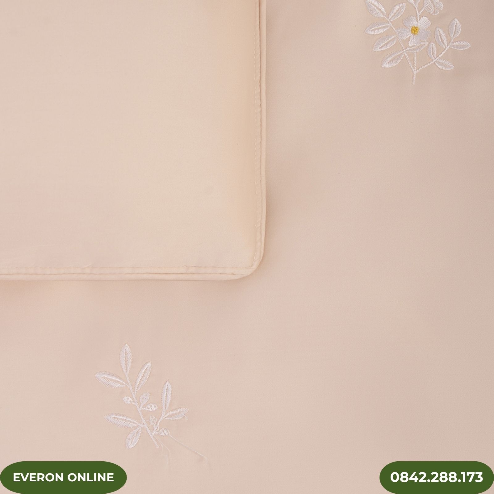 Bộ Chăn Ga Gối Everon Tencel EST25022 Hoa Thêu Màu Hồng Bộ Chăn Ga Gối Everon Tencel EST25022 Hoa Thêu Màu Hồng